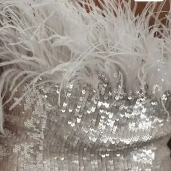 Audrey Adele Adelaide Feather & Sequin Mini Dress - Picture 5 of 10